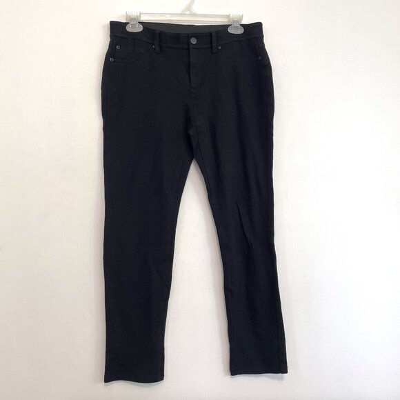 CHICO'S 0 SHORT Ponte Zip 5 Pocket Pants Black Pants and/or Jeggings 4 SHORT 4S - Picture 2 of 16